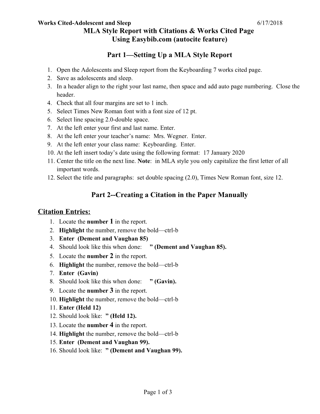 MLA Style Report with Citations & Works Cited Page