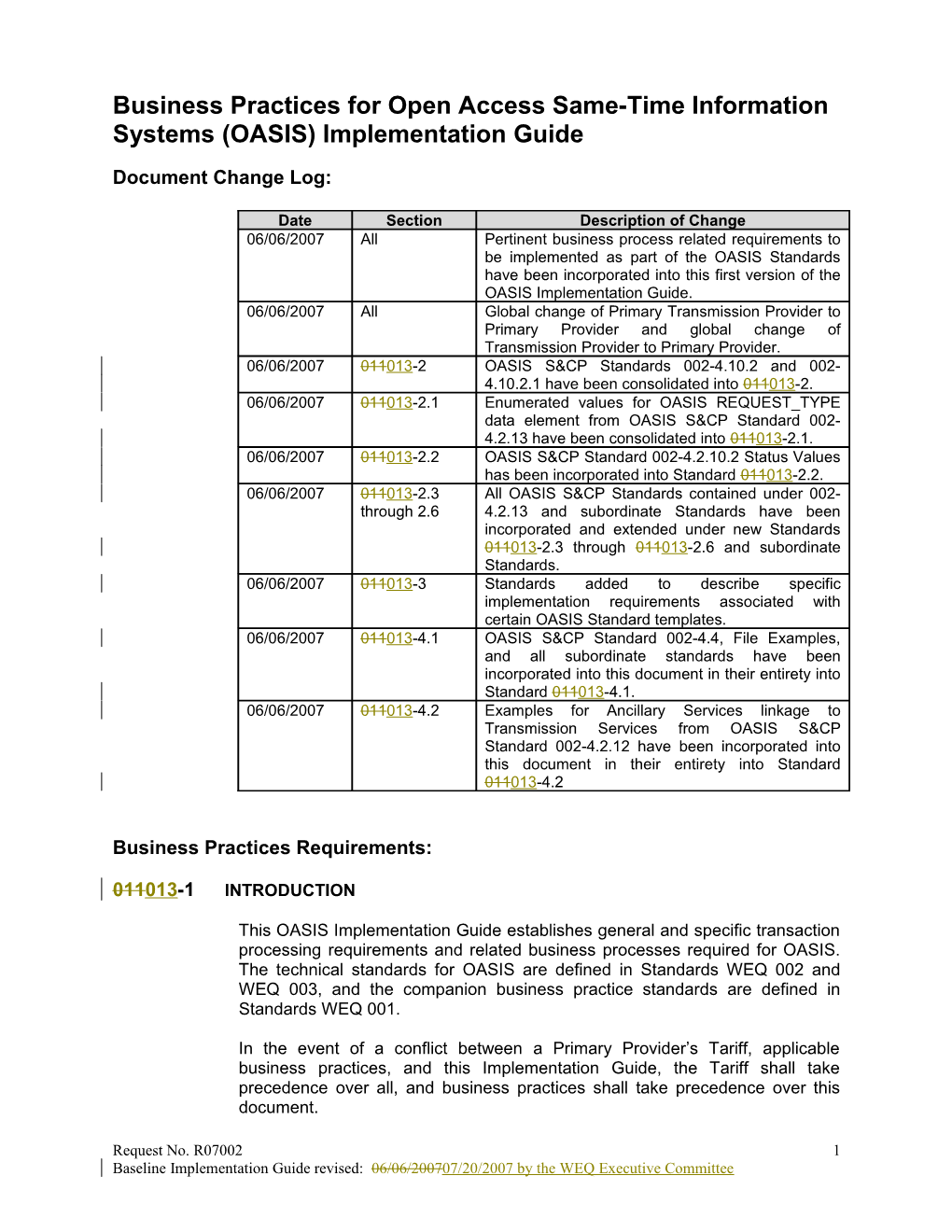 OASIS Implementation Guide