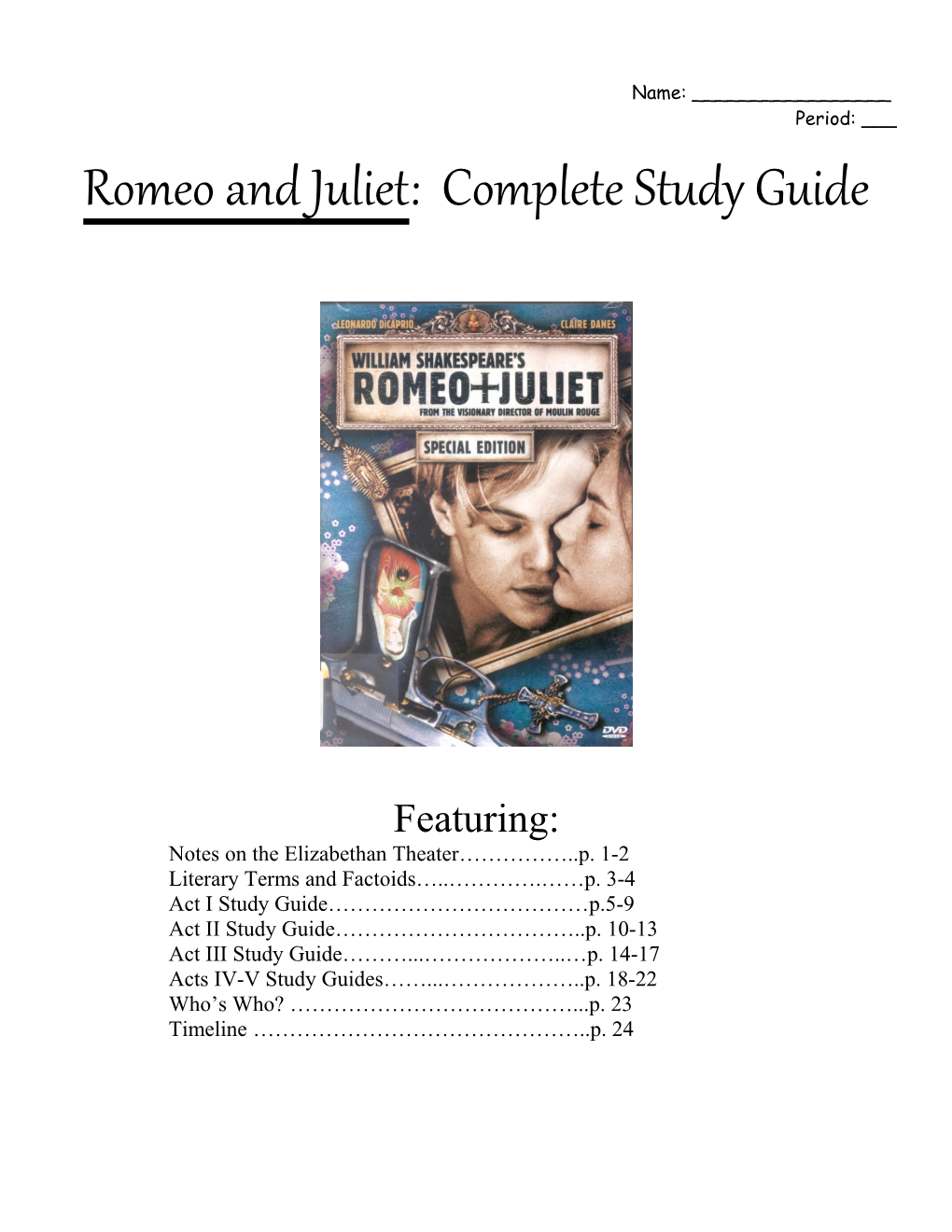Romeo and Juliet Complete Study Guide