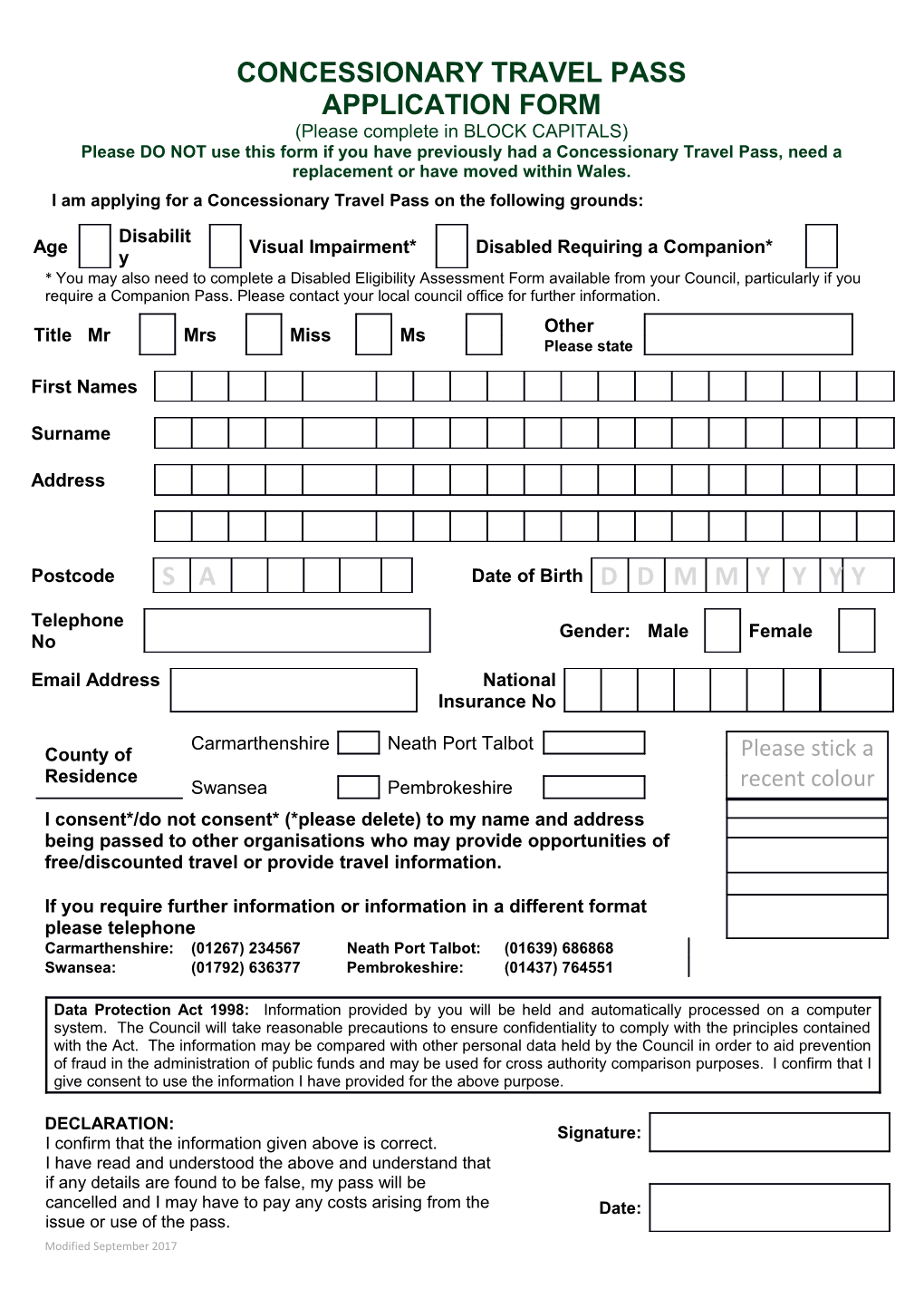 Concessionary Travel Pass