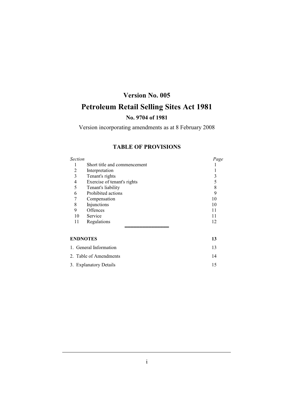 Petroleum Retail Selling Sites Act 1981