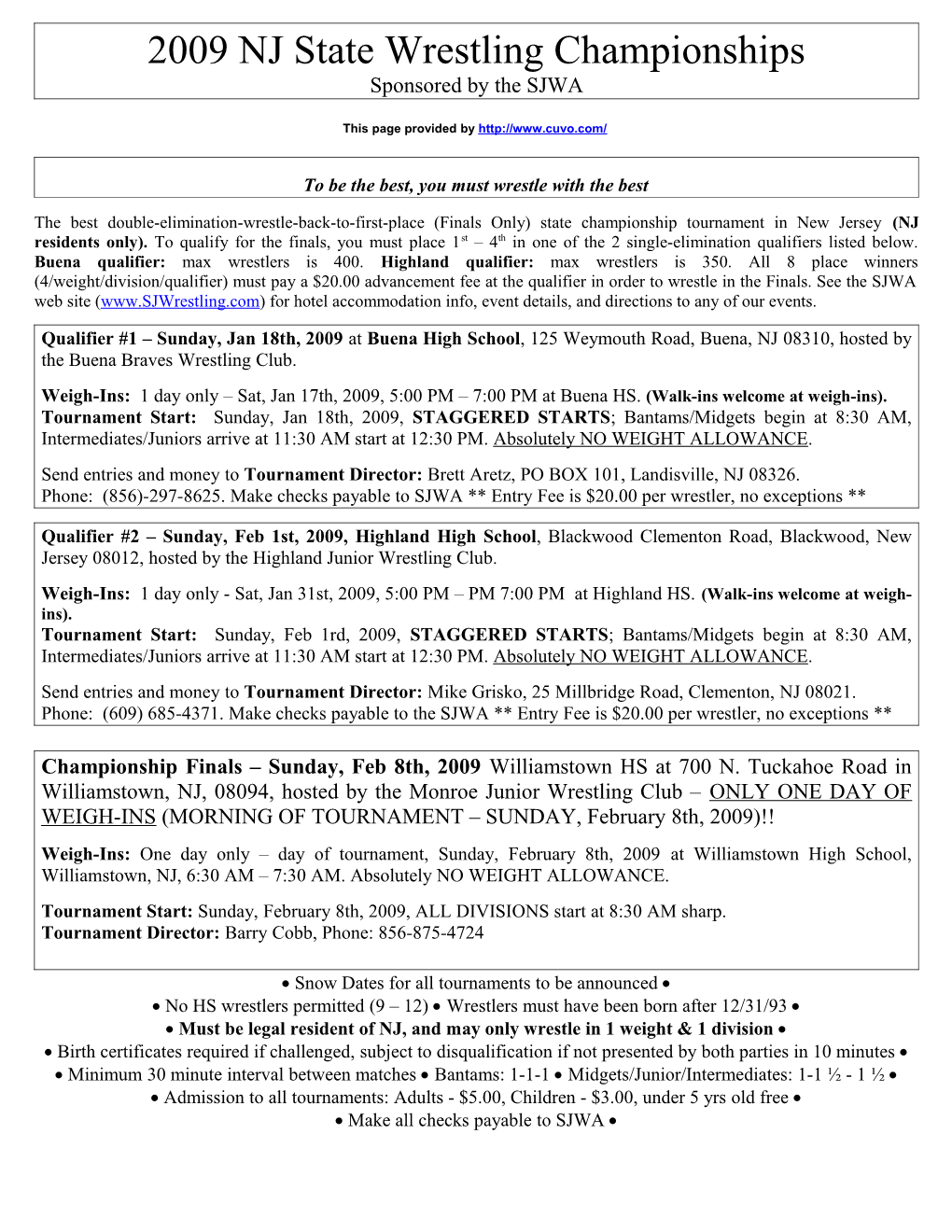 Year 2001 NJ State Wrestling Championships