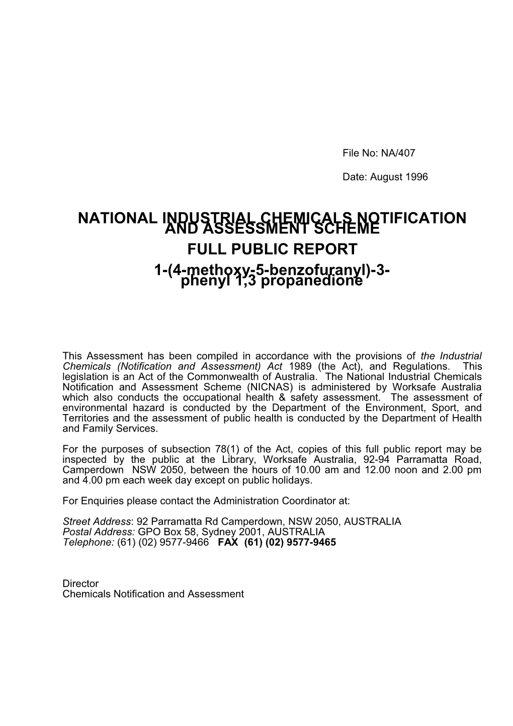 National Industrial Chemicals Notification s5
