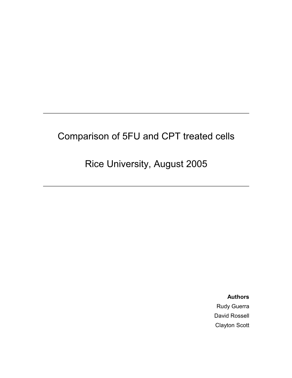 Comparison of 5FU and CPT Treated Cells