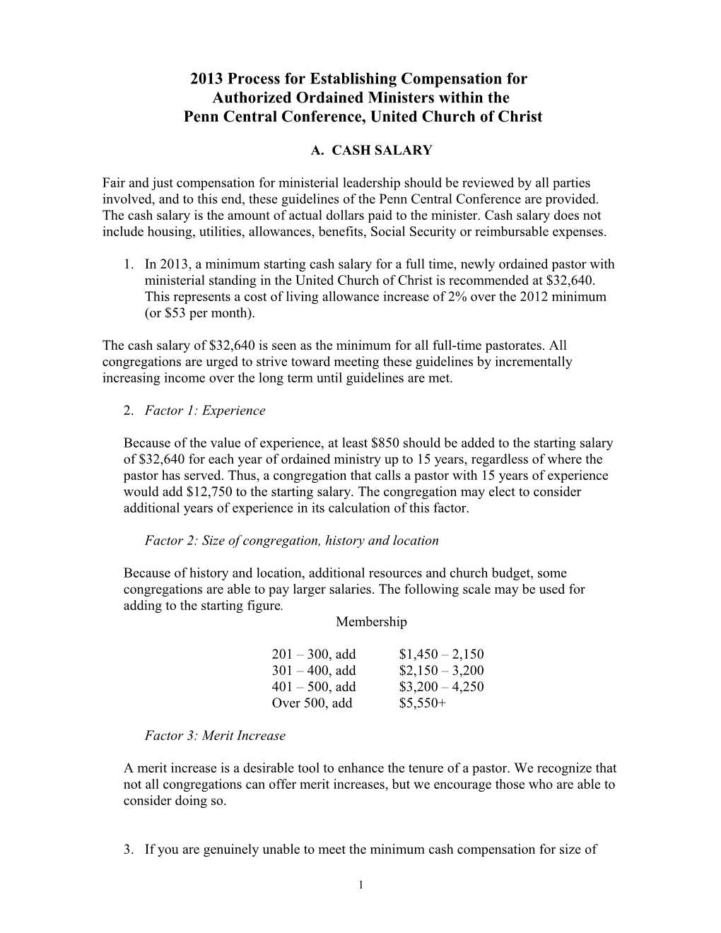 Clergy Compensation Guidelines