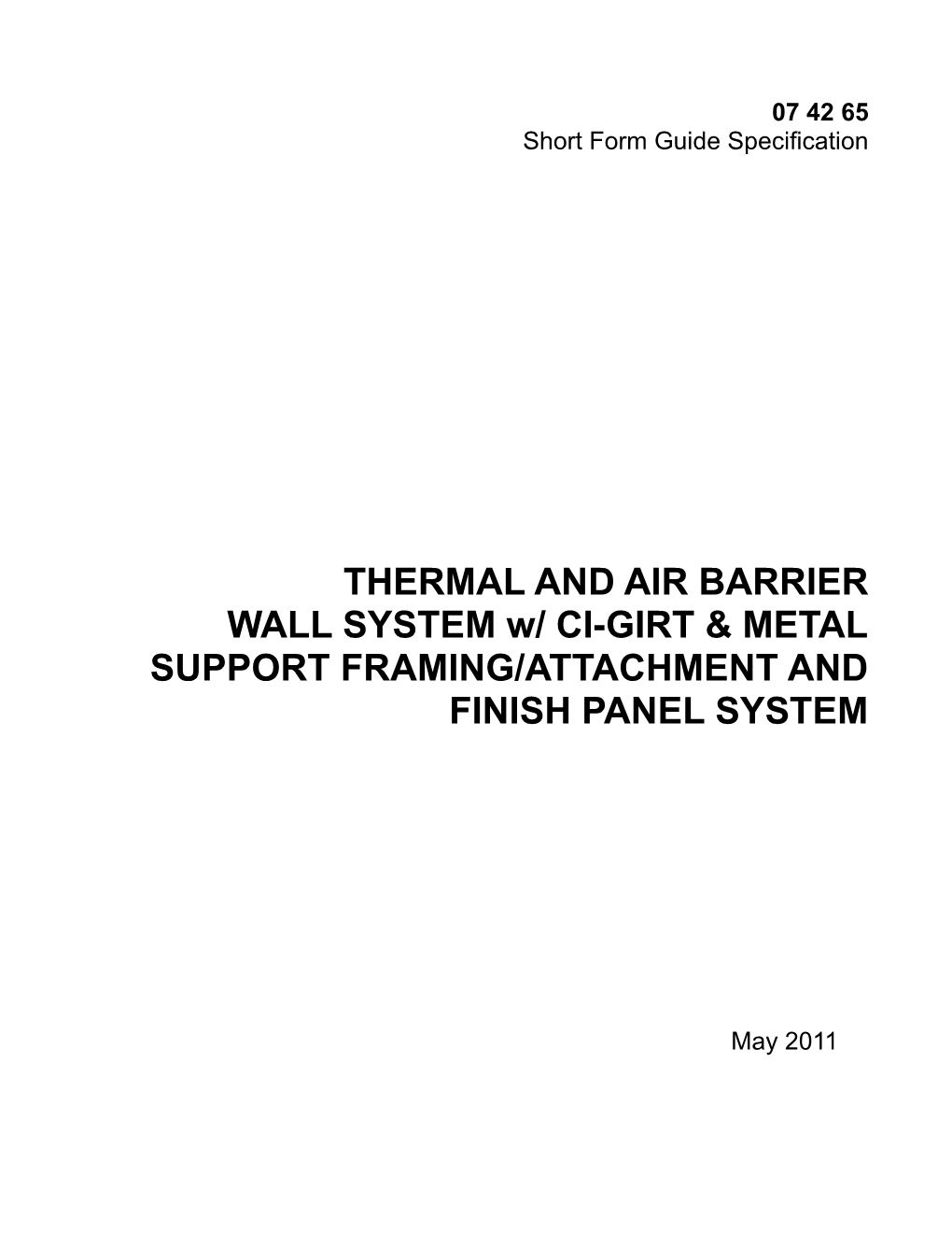Thermal and Air Barrier