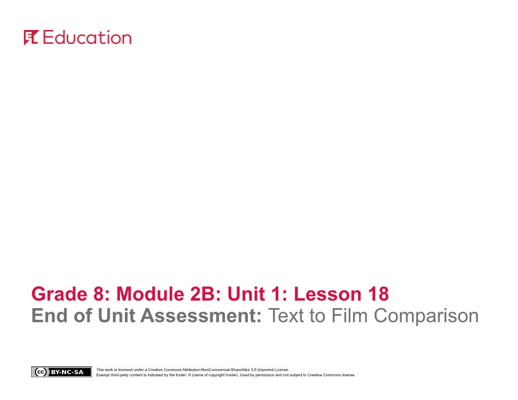 End of Unit 1 Assessment