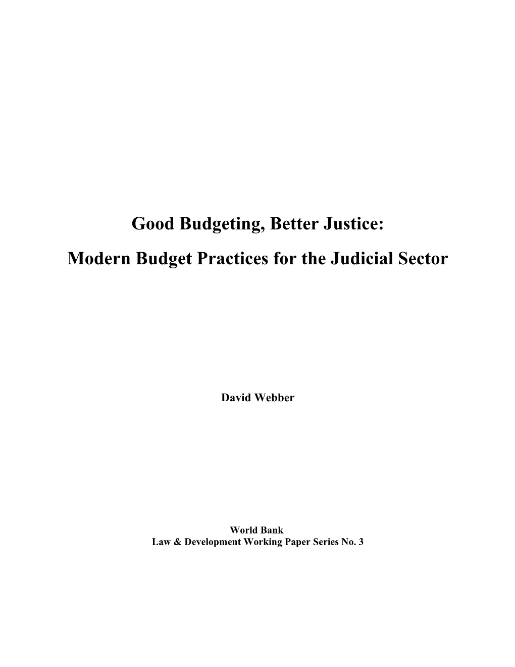Good Budgeting, Better Justice