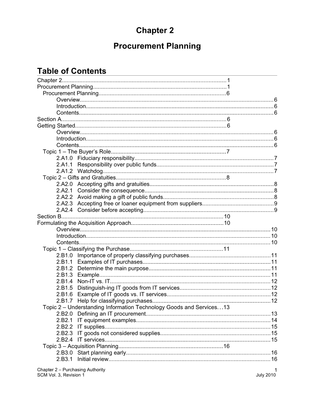 Chapter 2 Procurement Planning