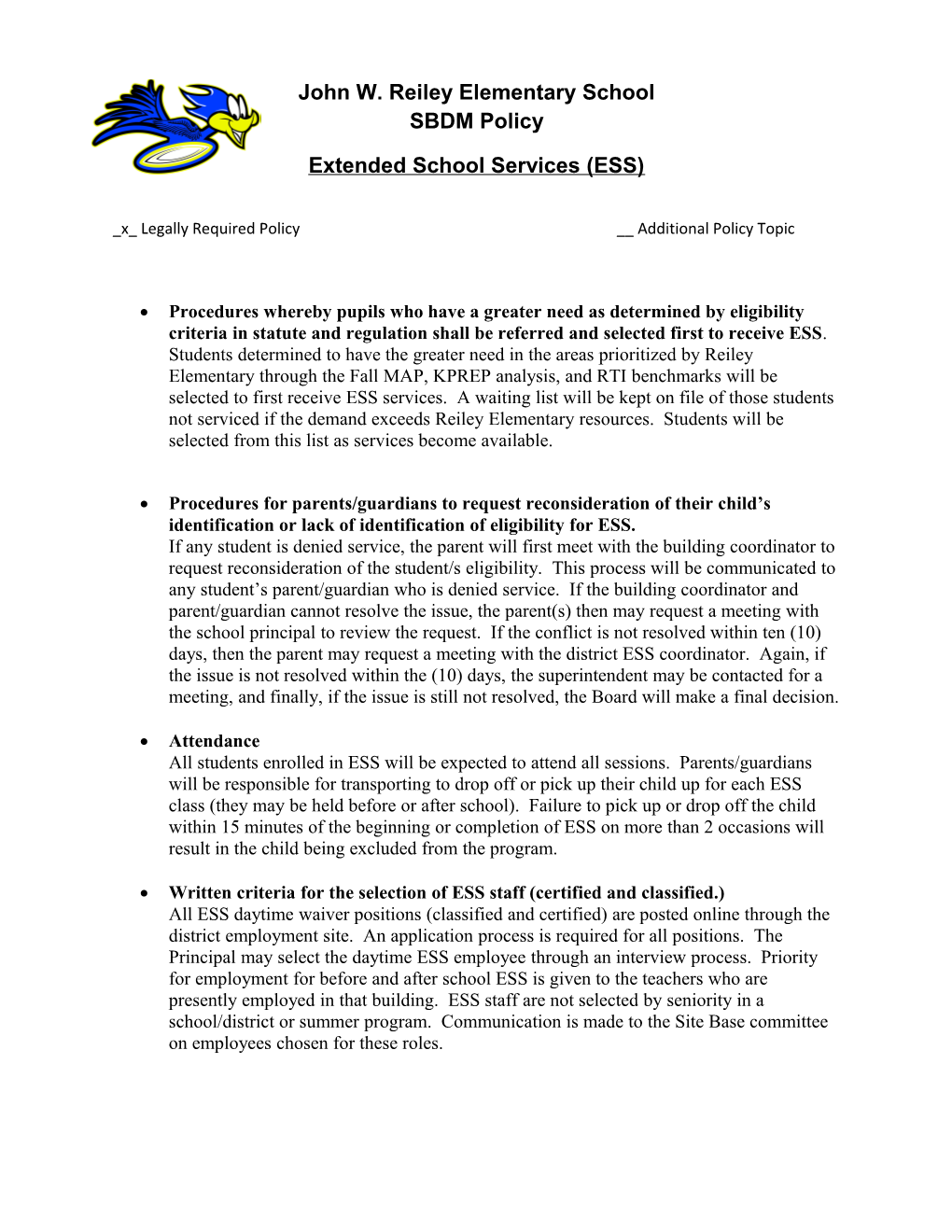 Extended School Services (ESS)