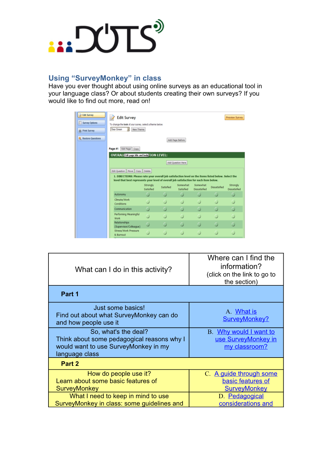 Using Surveymonkey in Class