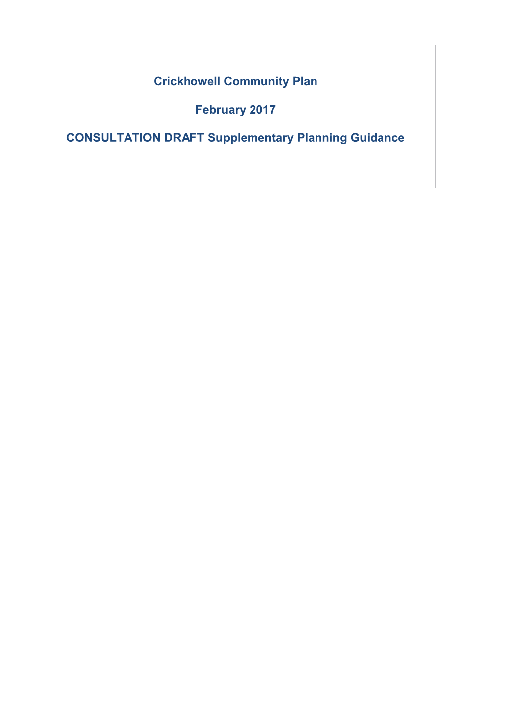 Brecon Beacons National Park Authority Consultation Draft Supplementary Planning Guidance