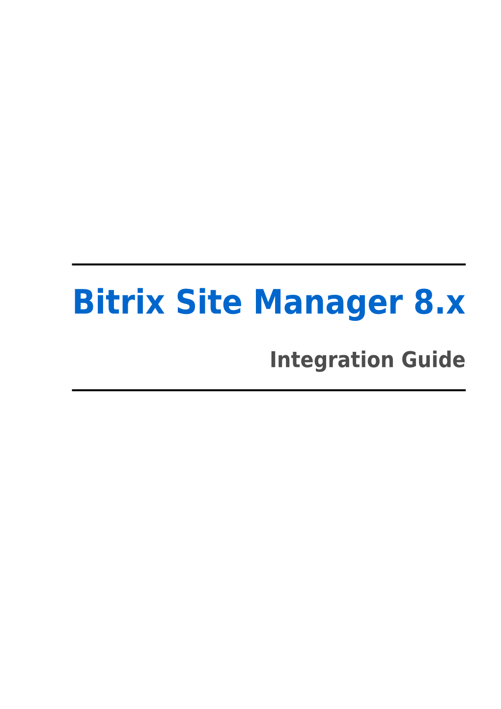 Bitrix Site Manager 8.X