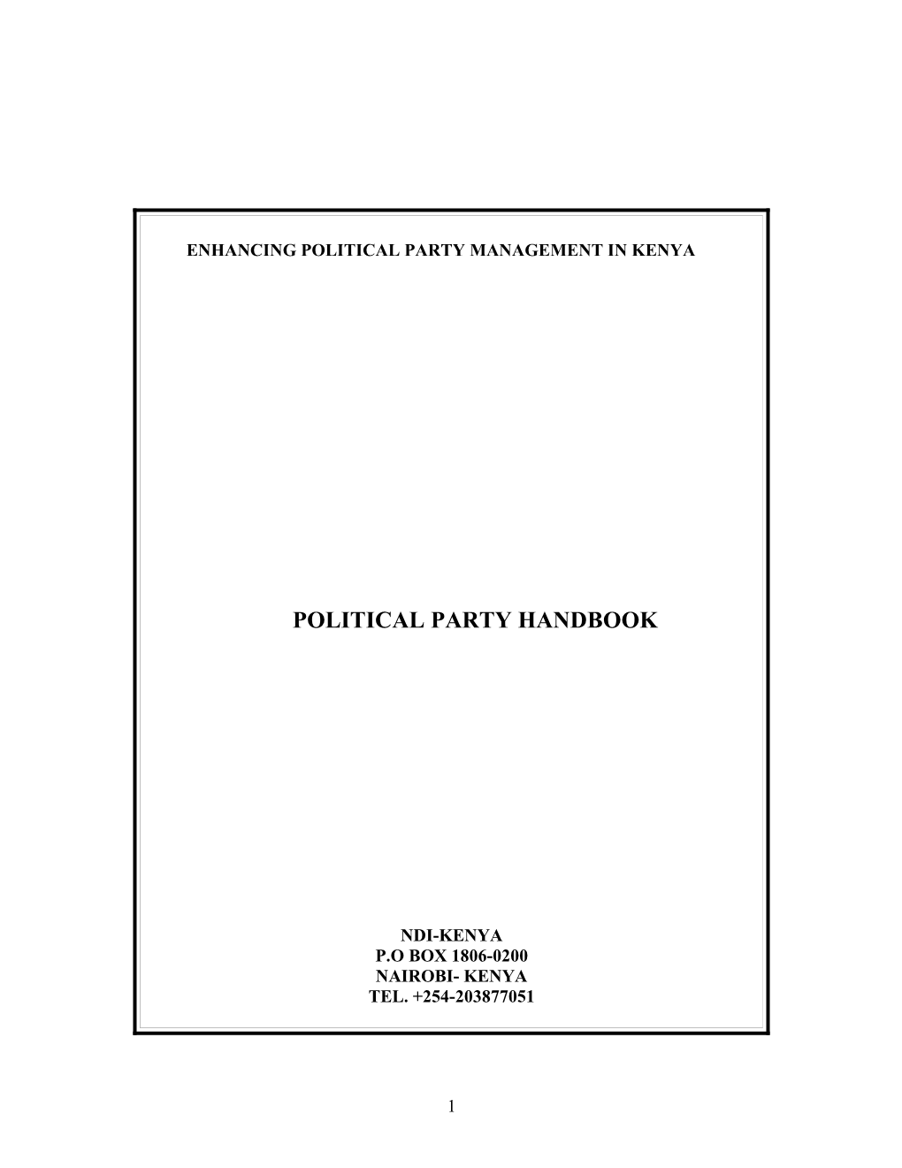 Enhancing Political Party Management in Kenya