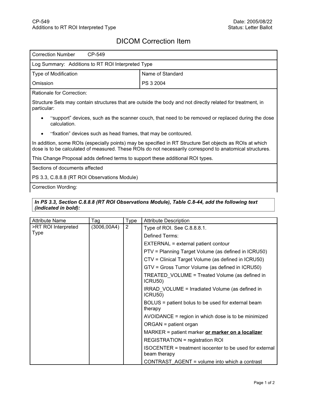 DICOM Correction Proposal Form s2