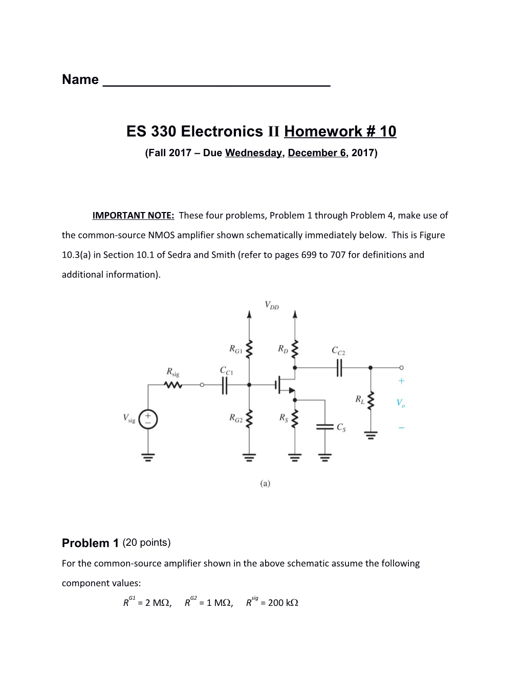 ES 330 Electronics II Homework # 10