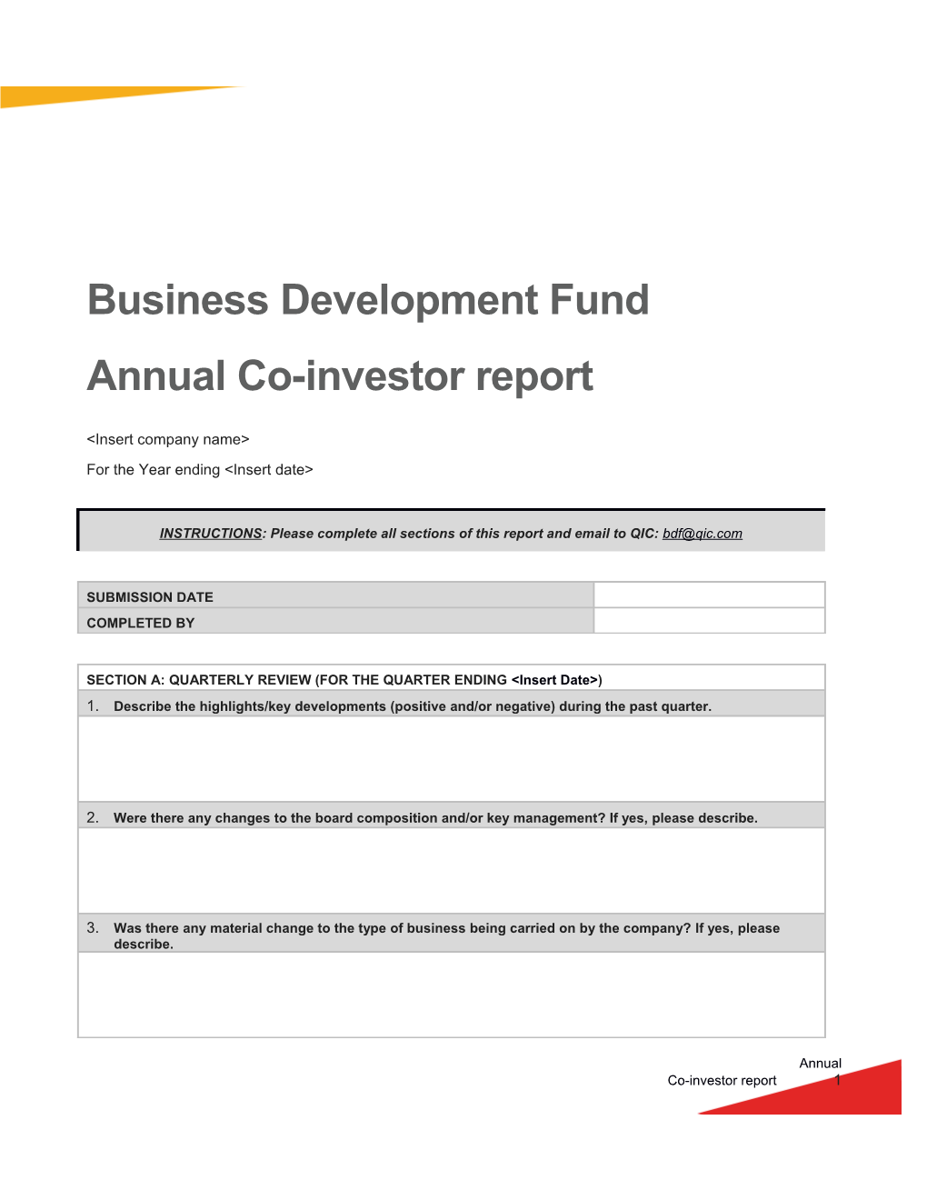 Business Development Fund