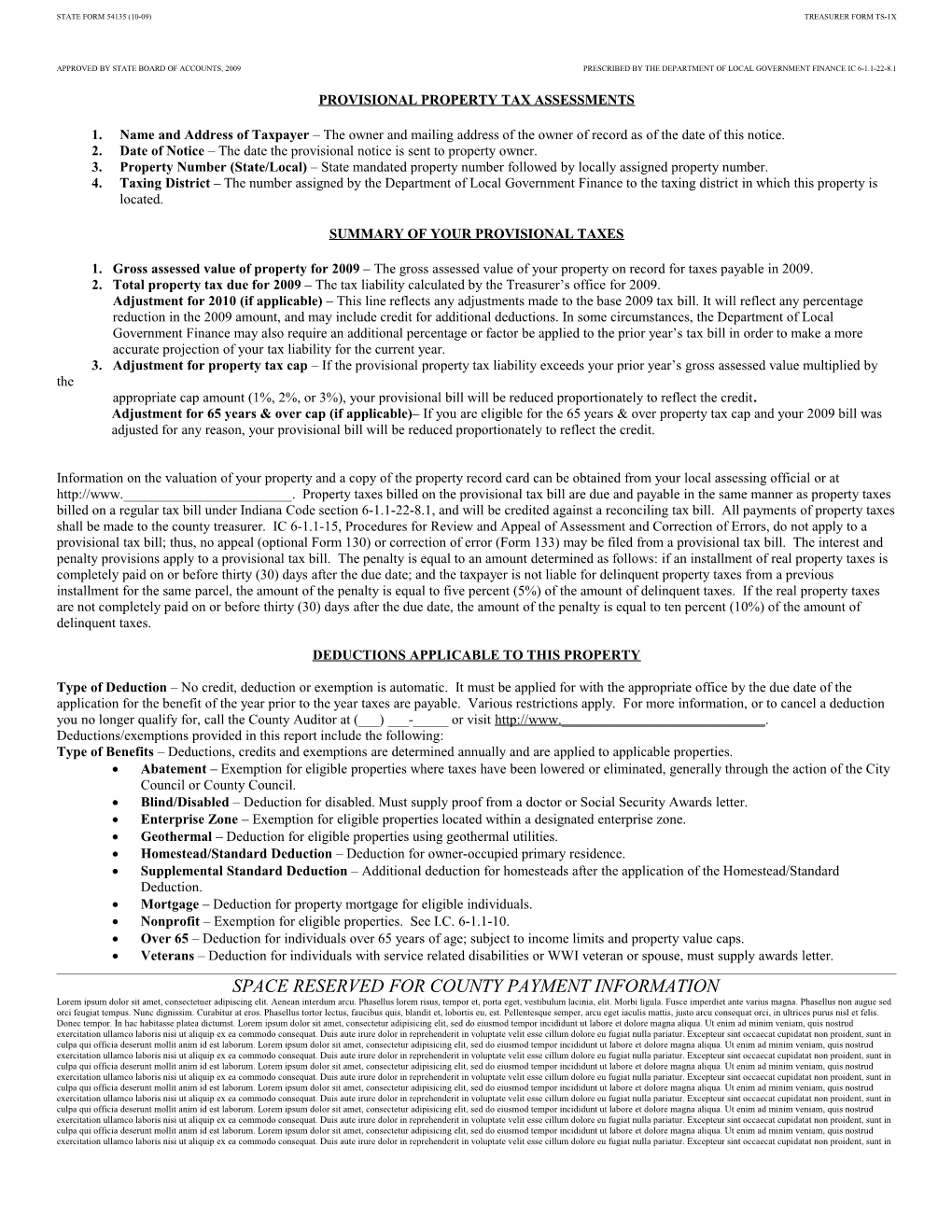 Notice of Property Tax Assessments