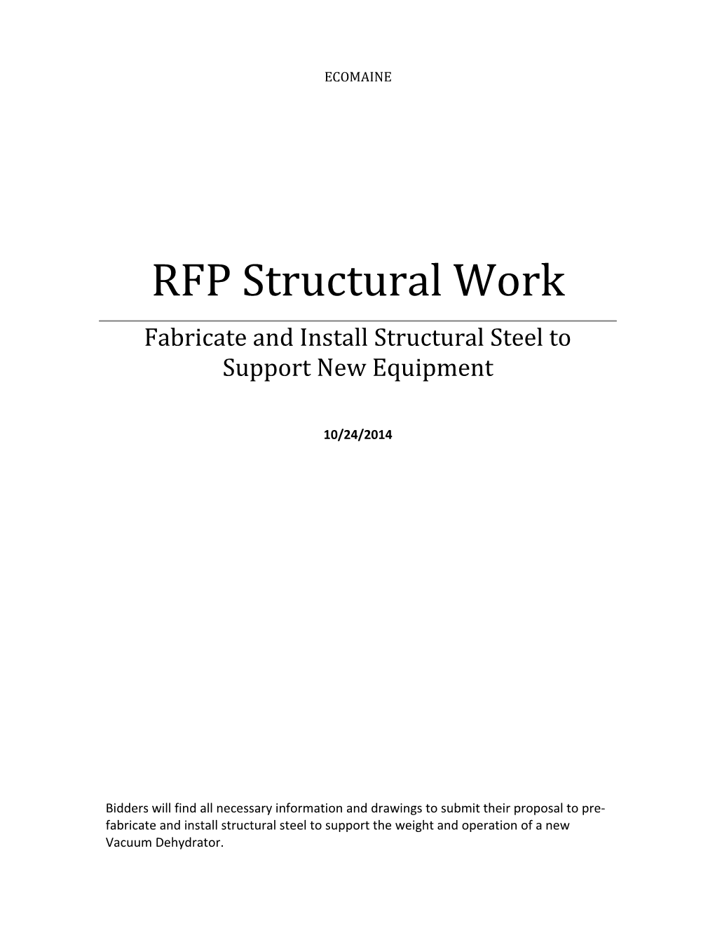 RFP Structural Work