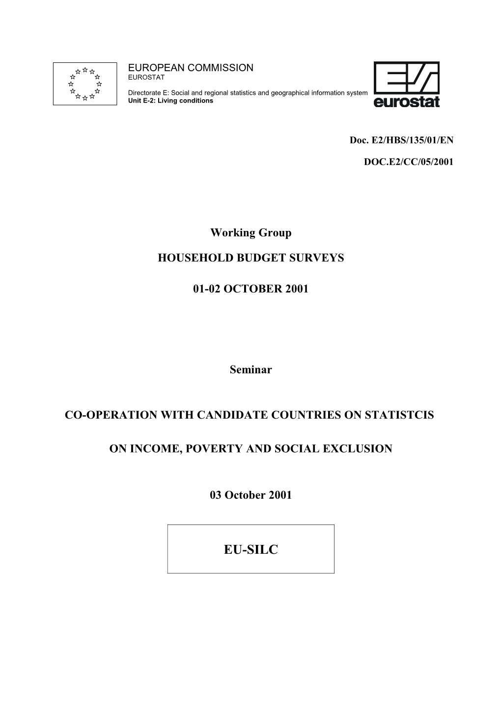 Co-Operation with Candidate Countries on Statistcis