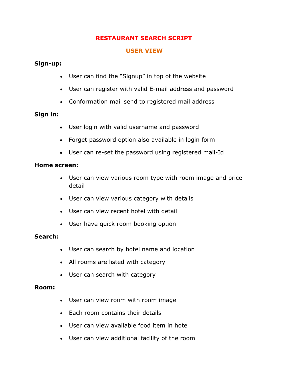 Restaurant Search Script