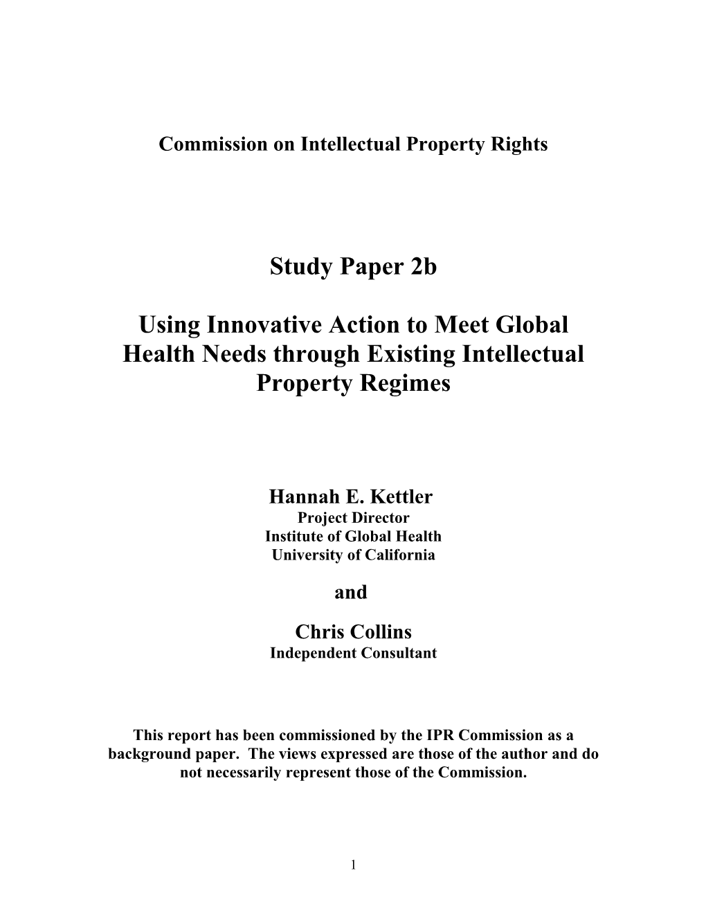 Commission on Intellectual Property Rights