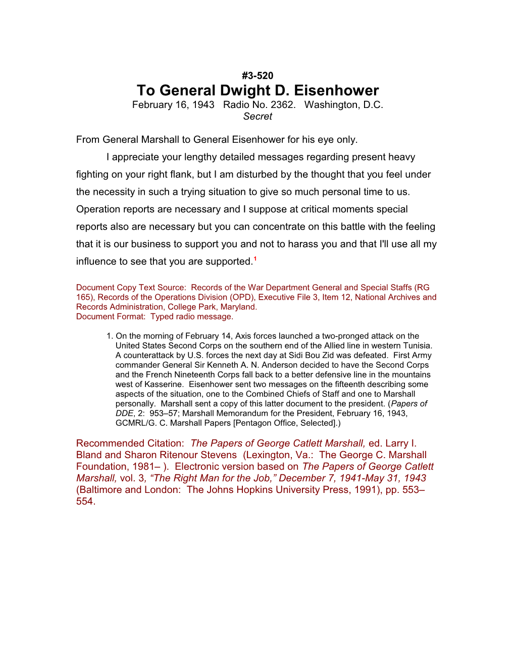 To General Dwight D. Eisenhower s2