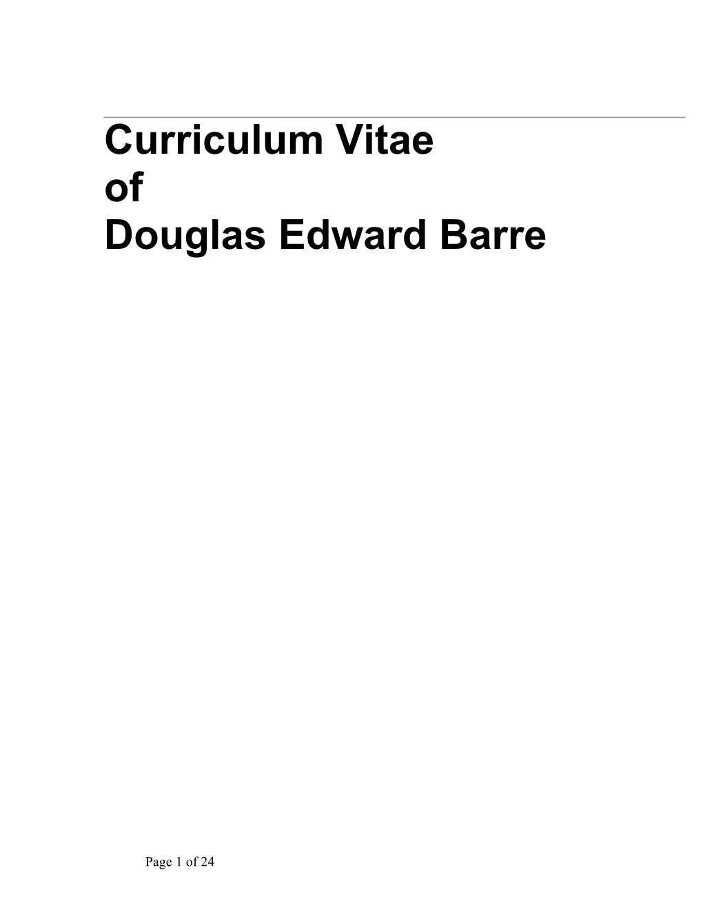 Barre-Curriculum Vitae-1 July 2011