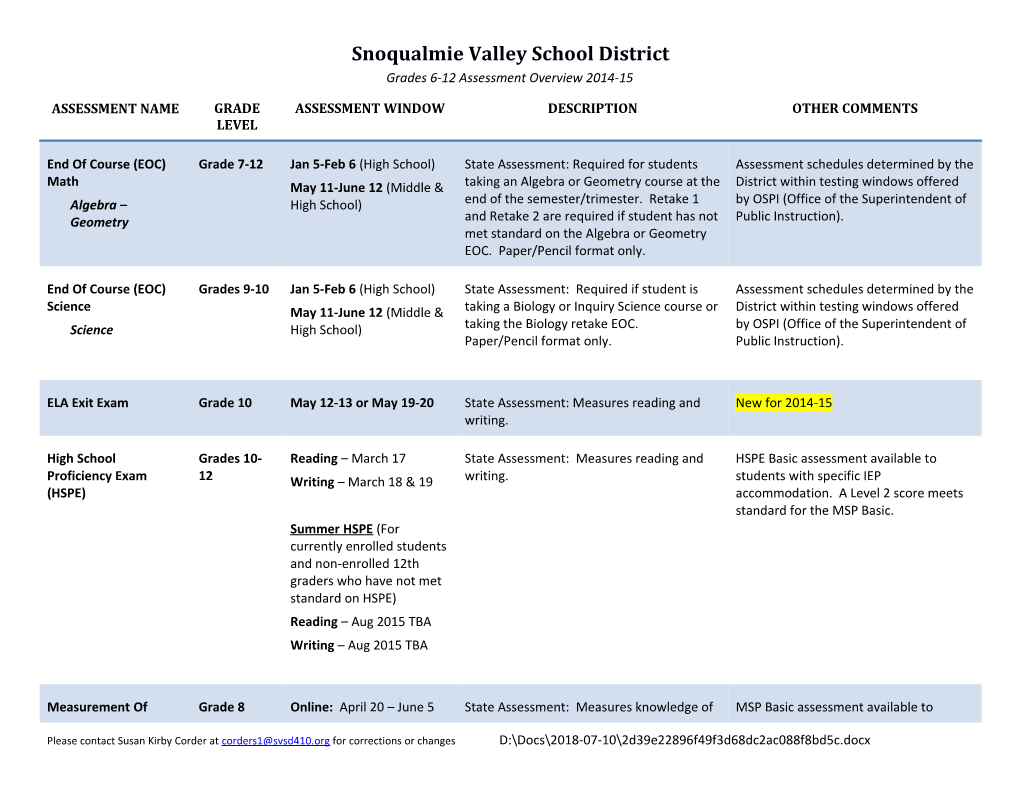 Snoqualmie Valley School District