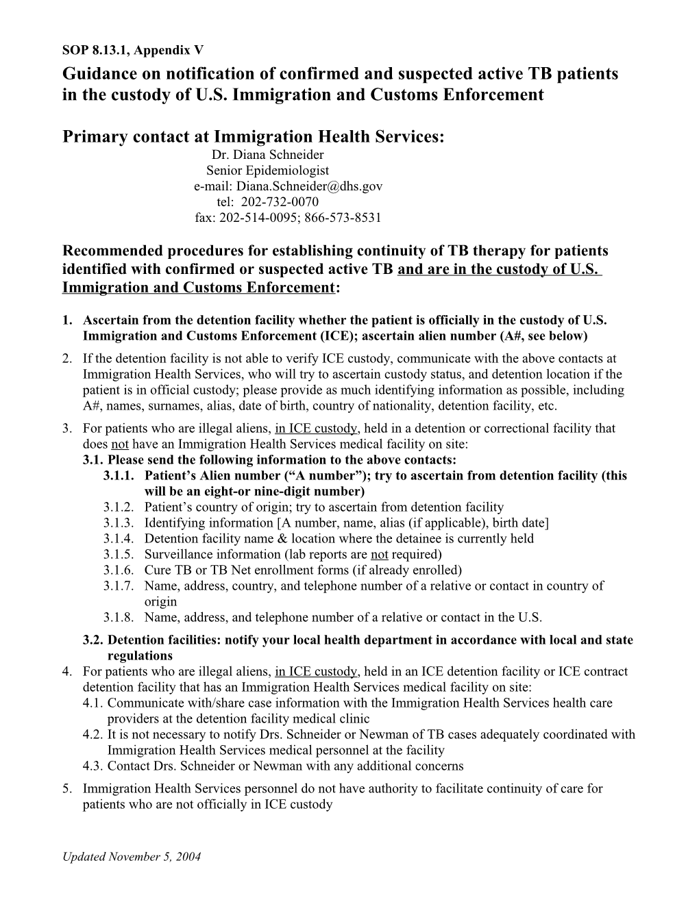 Primary Contact at Immigration Health Services