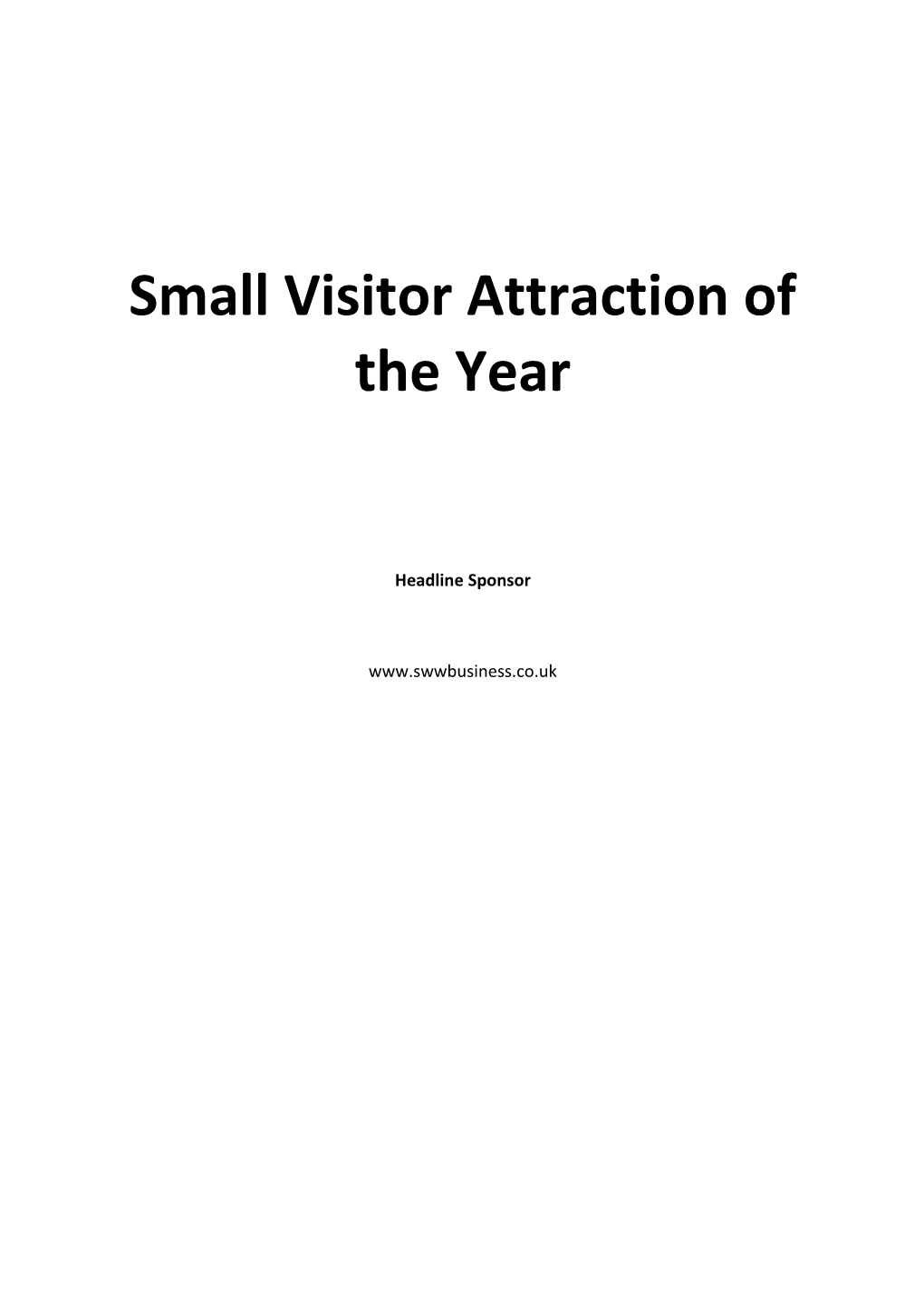 Small Visitor Attraction of the Year