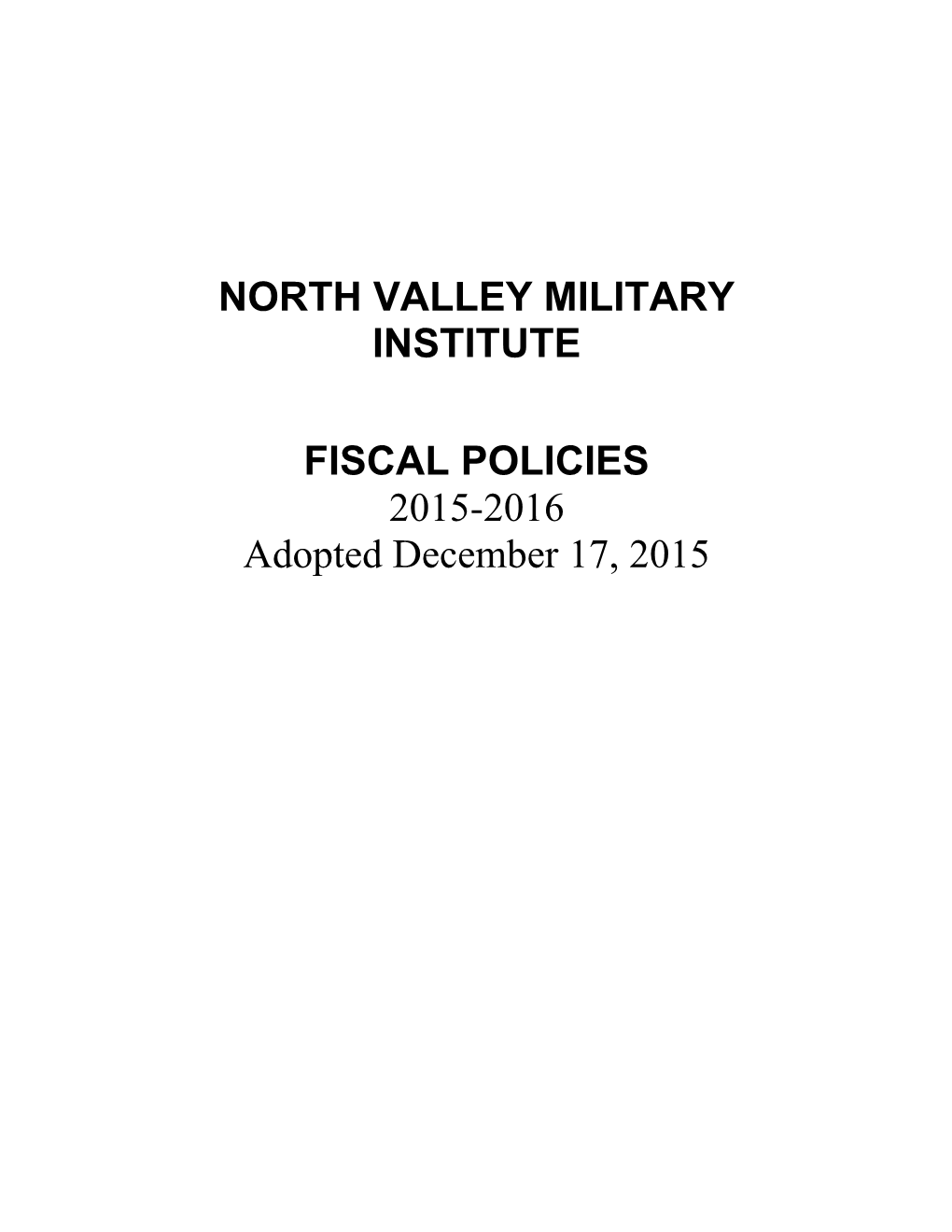 COM Charter School Fiscal Policies and Procedures Guide