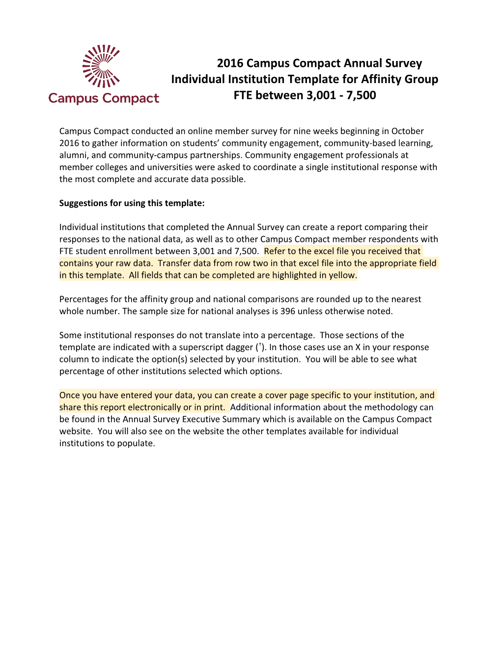 2016 Campus Compact Annual Survey