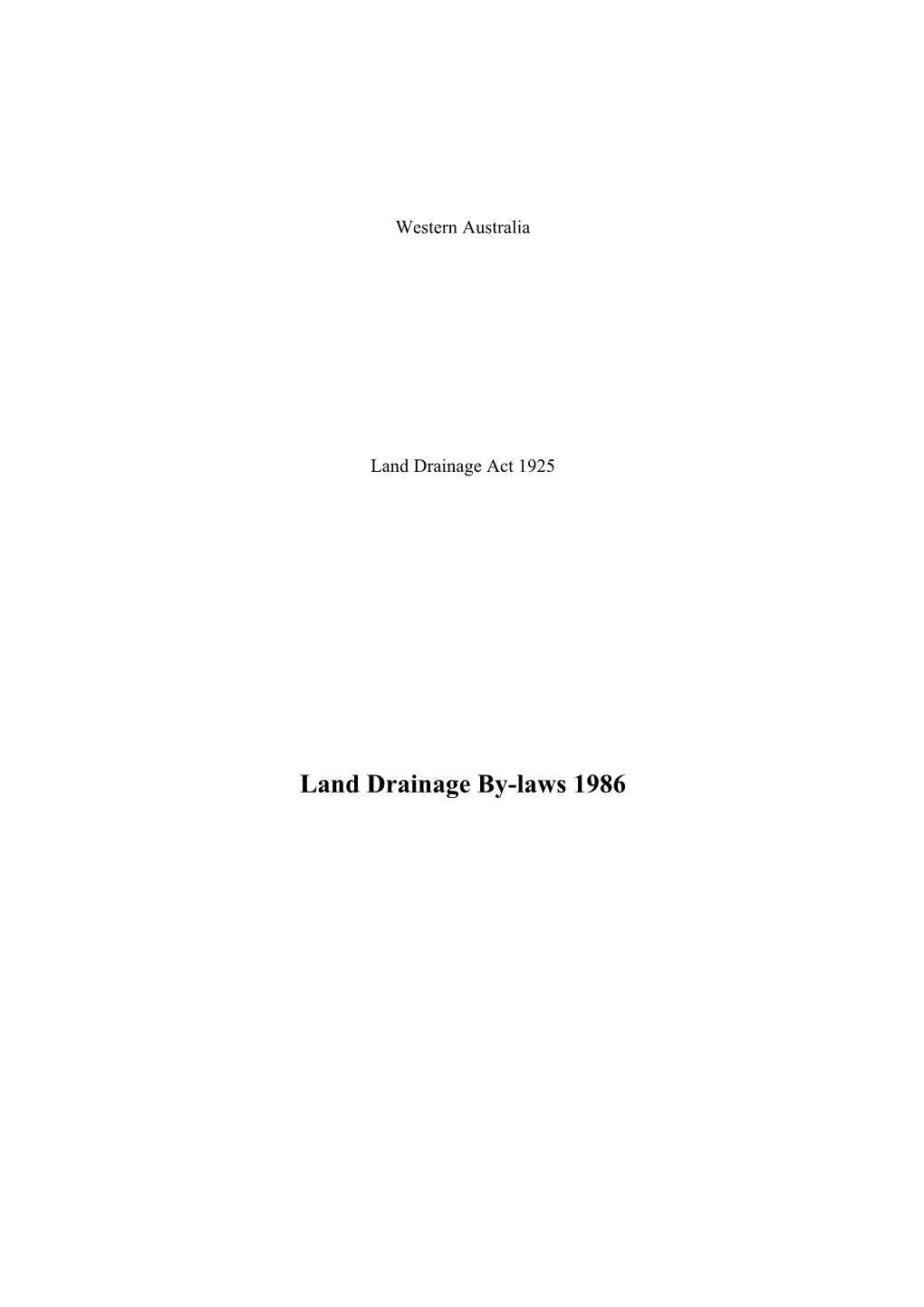 Land Drainage By-Laws 1986 - 02-00-04