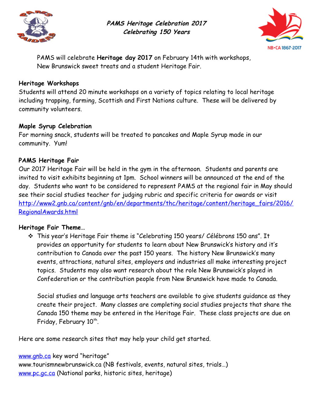 Heritage Fair Outline