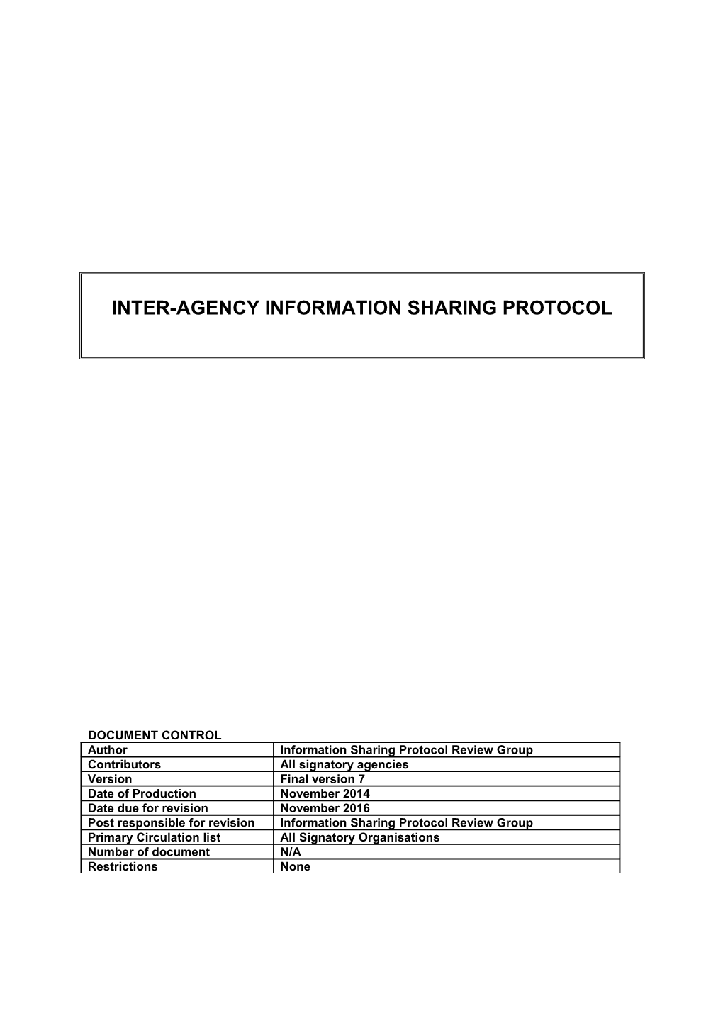 Interagency Framework for Sharing Information (West Yorkshire Only)