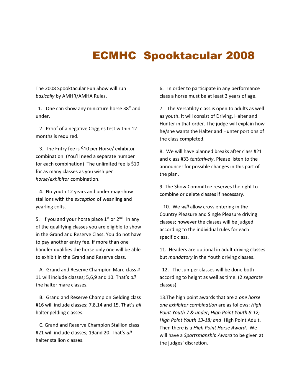 ECMHC Spooktacular 2008