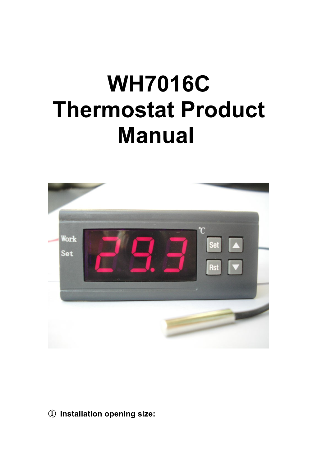 Thermostat Product Manual