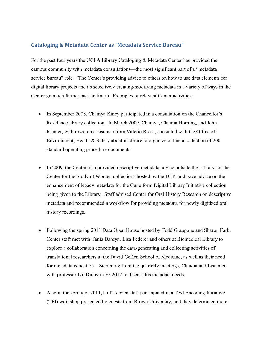 Cataloging & Metadata Center As Metadata Service Bureau