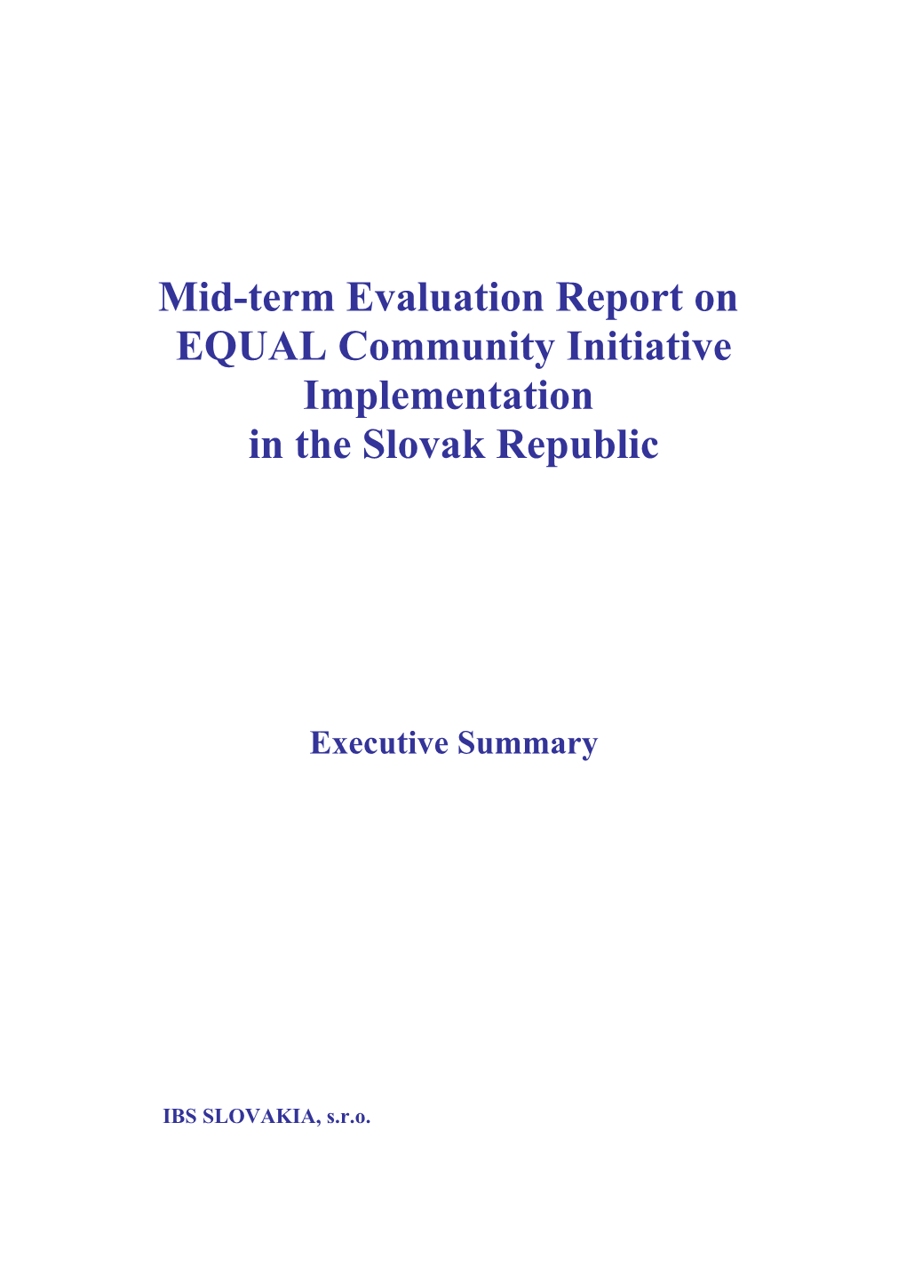 Mid-Term Evaluation Report On