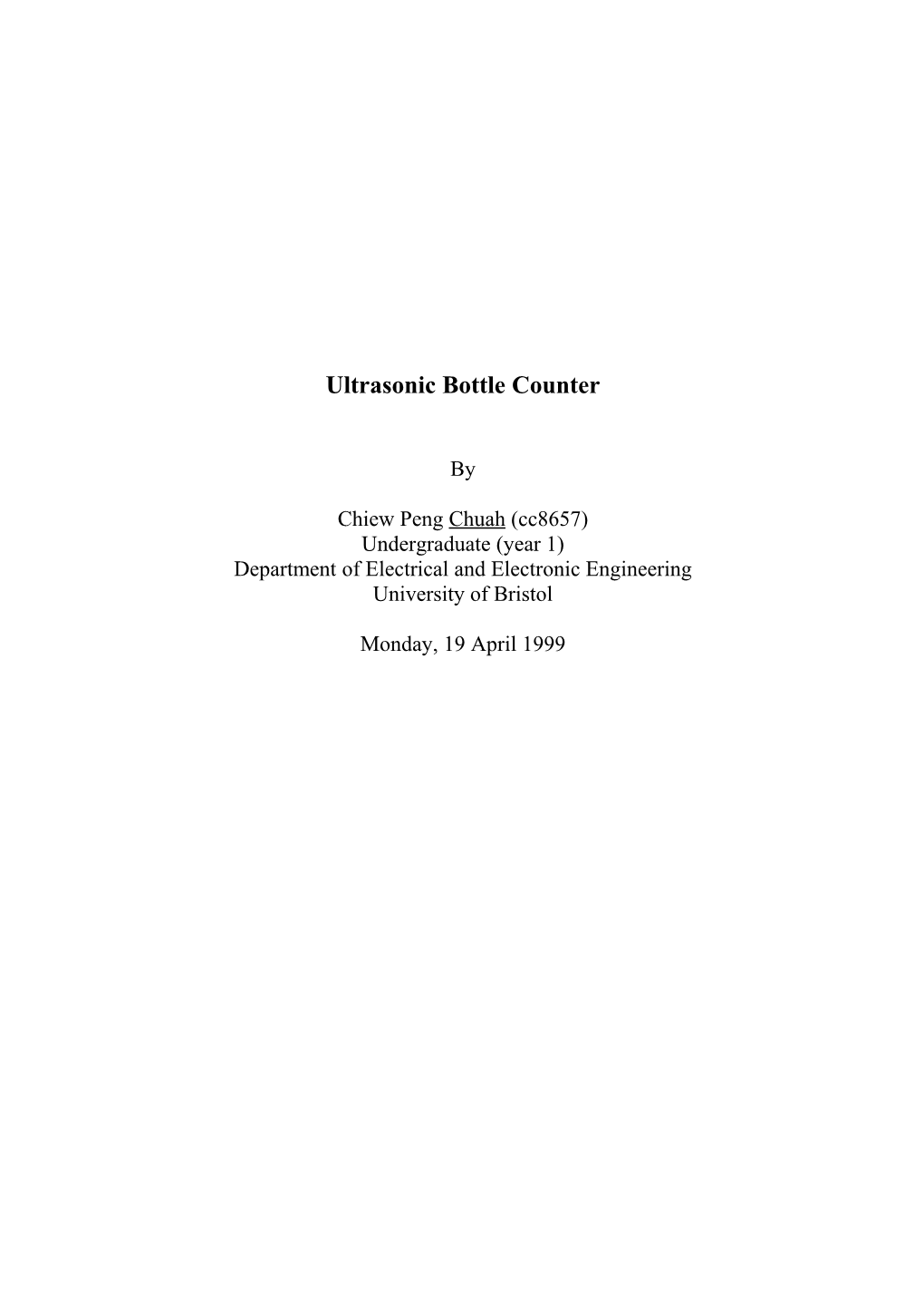 Ultrasonic Bottle Counter