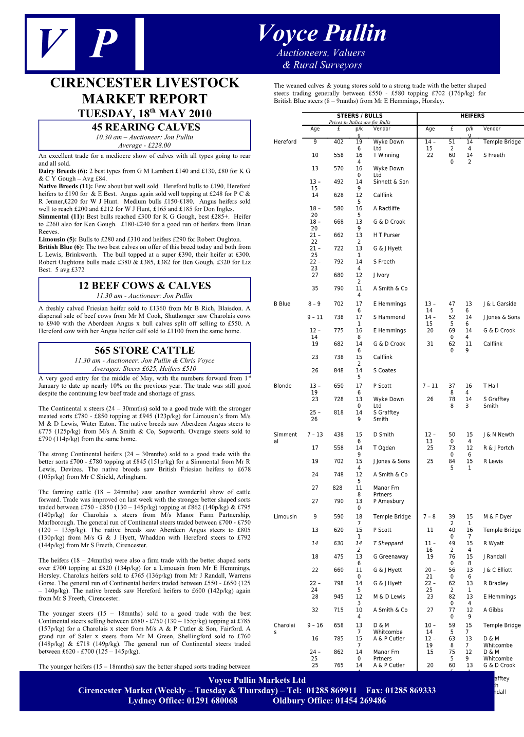 Cirencester Livestock Market Report s3