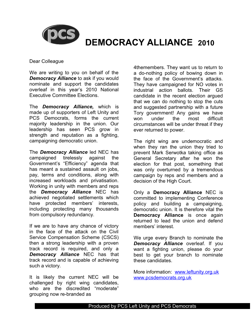 Democracy Alliance 2010