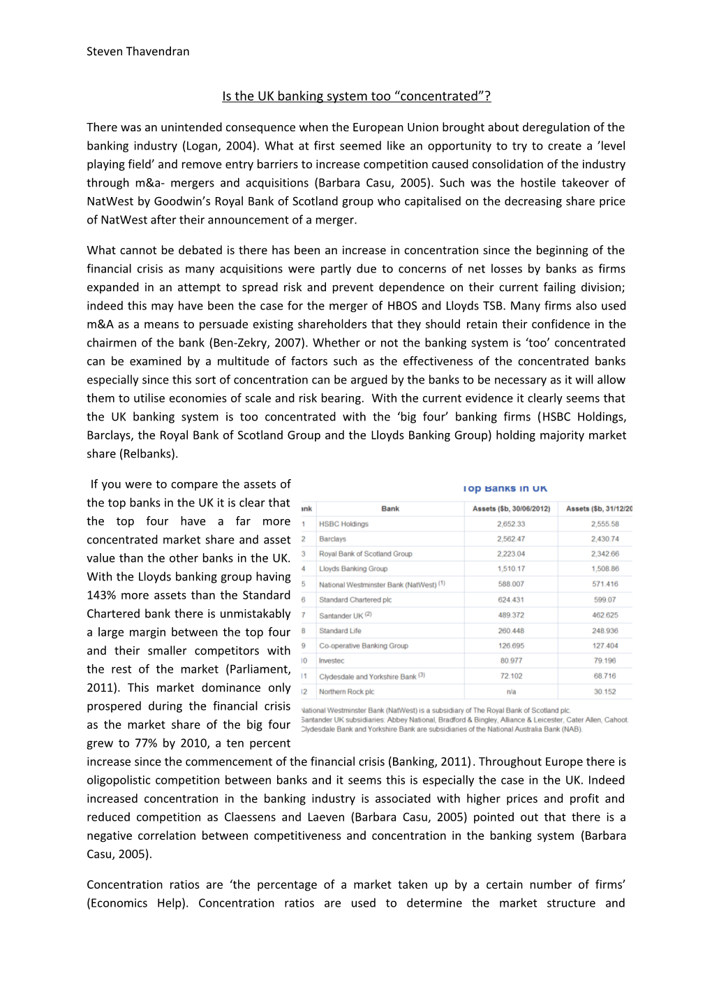 Is the UK Banking System Too Concentrated ?