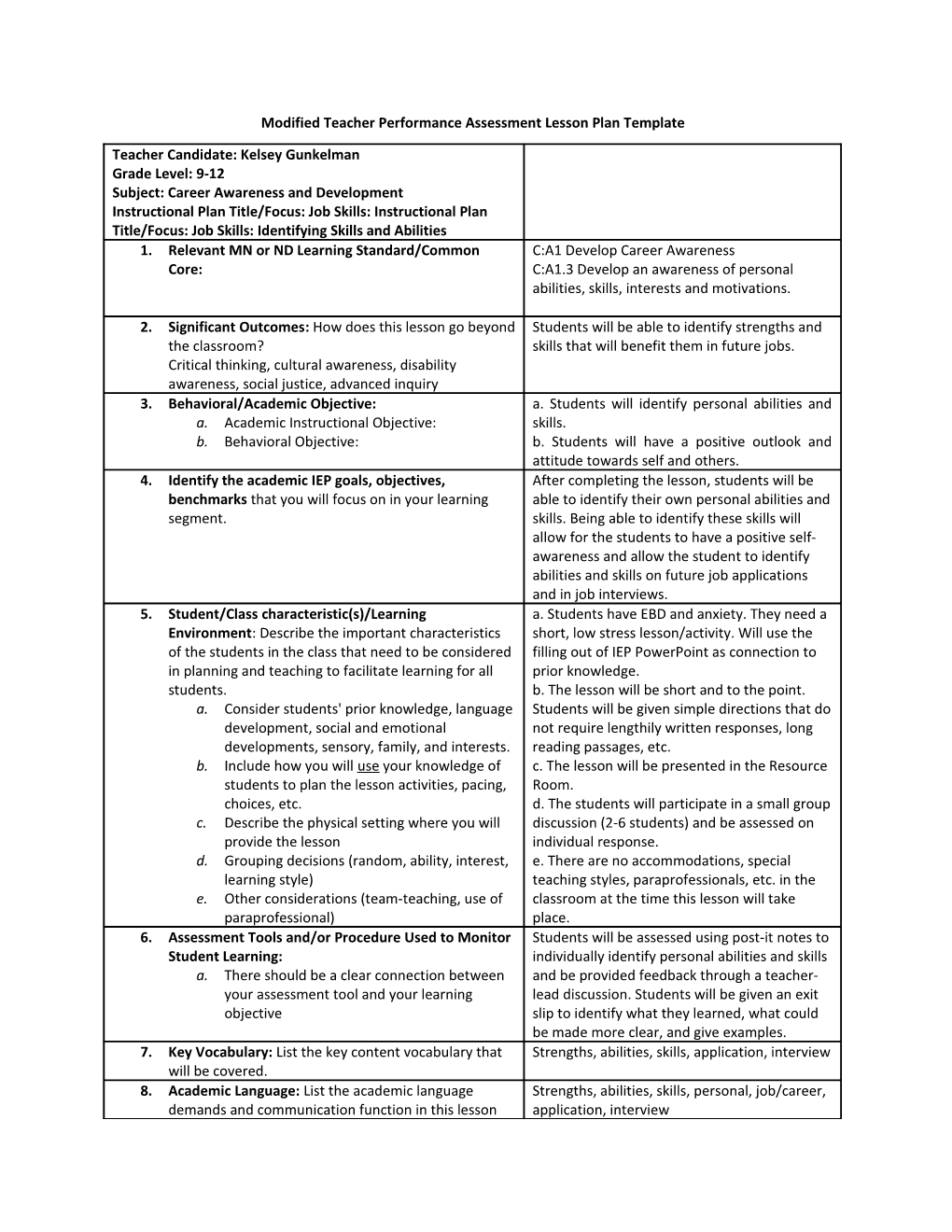 TPA Lesson Plan Template