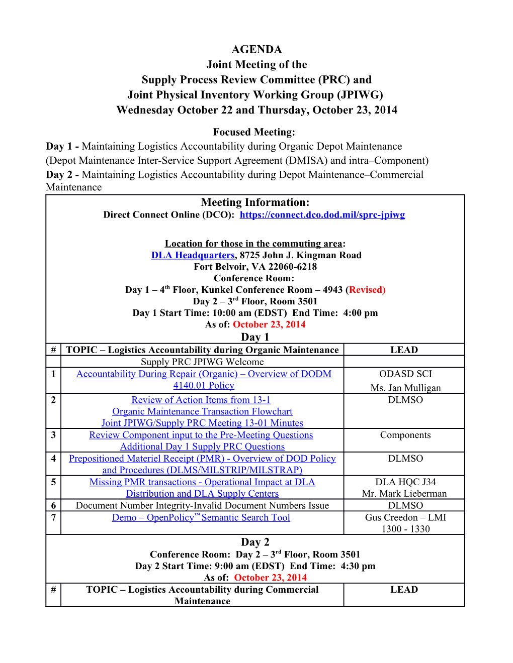 Supply Process Review Committee (PRC) And