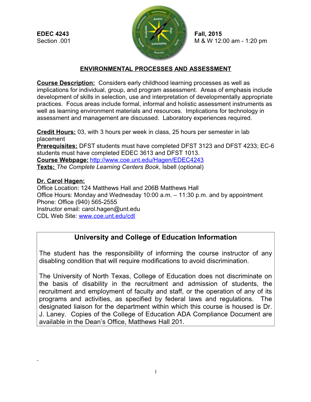 Environmental Processes and Assessment