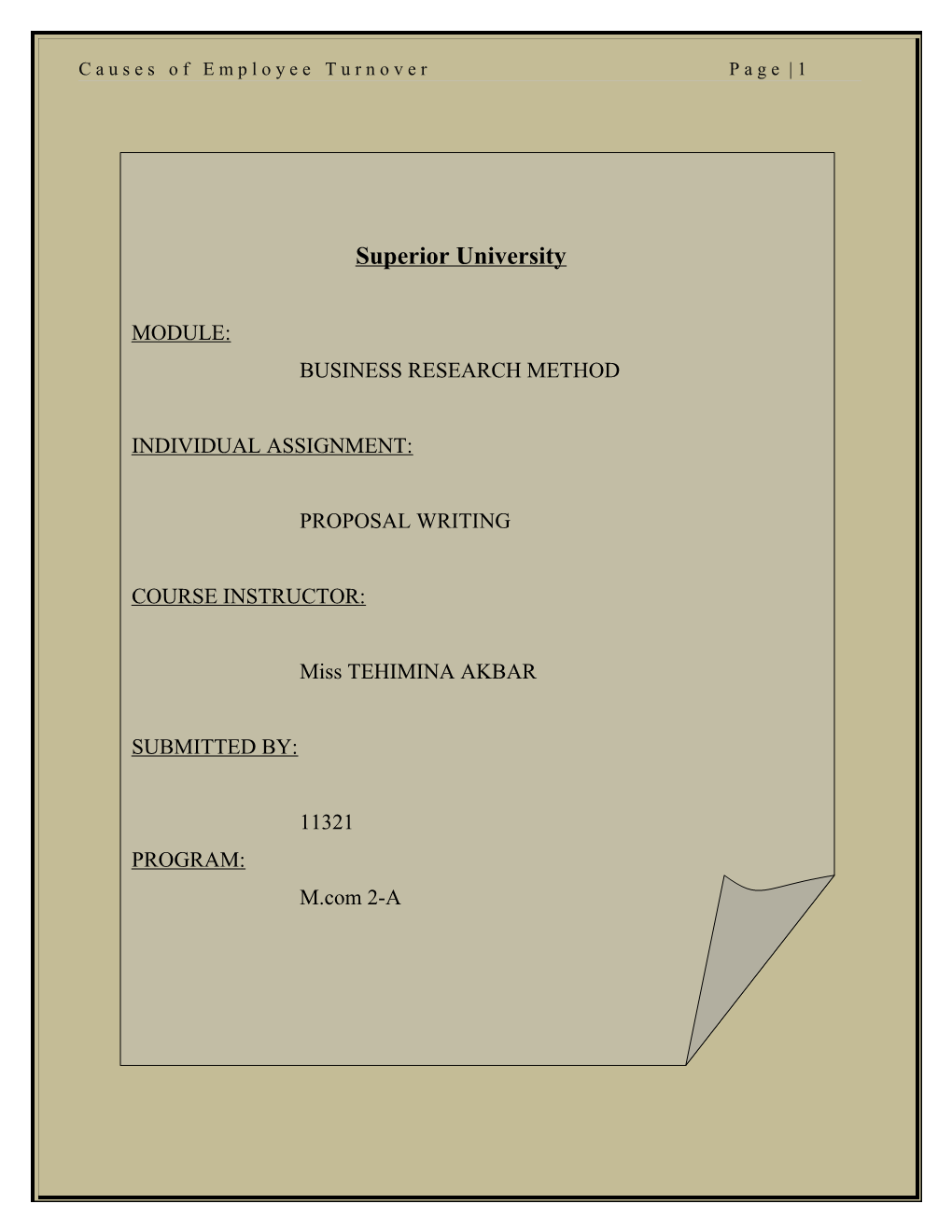 Causes of Employee Turnover Page 13