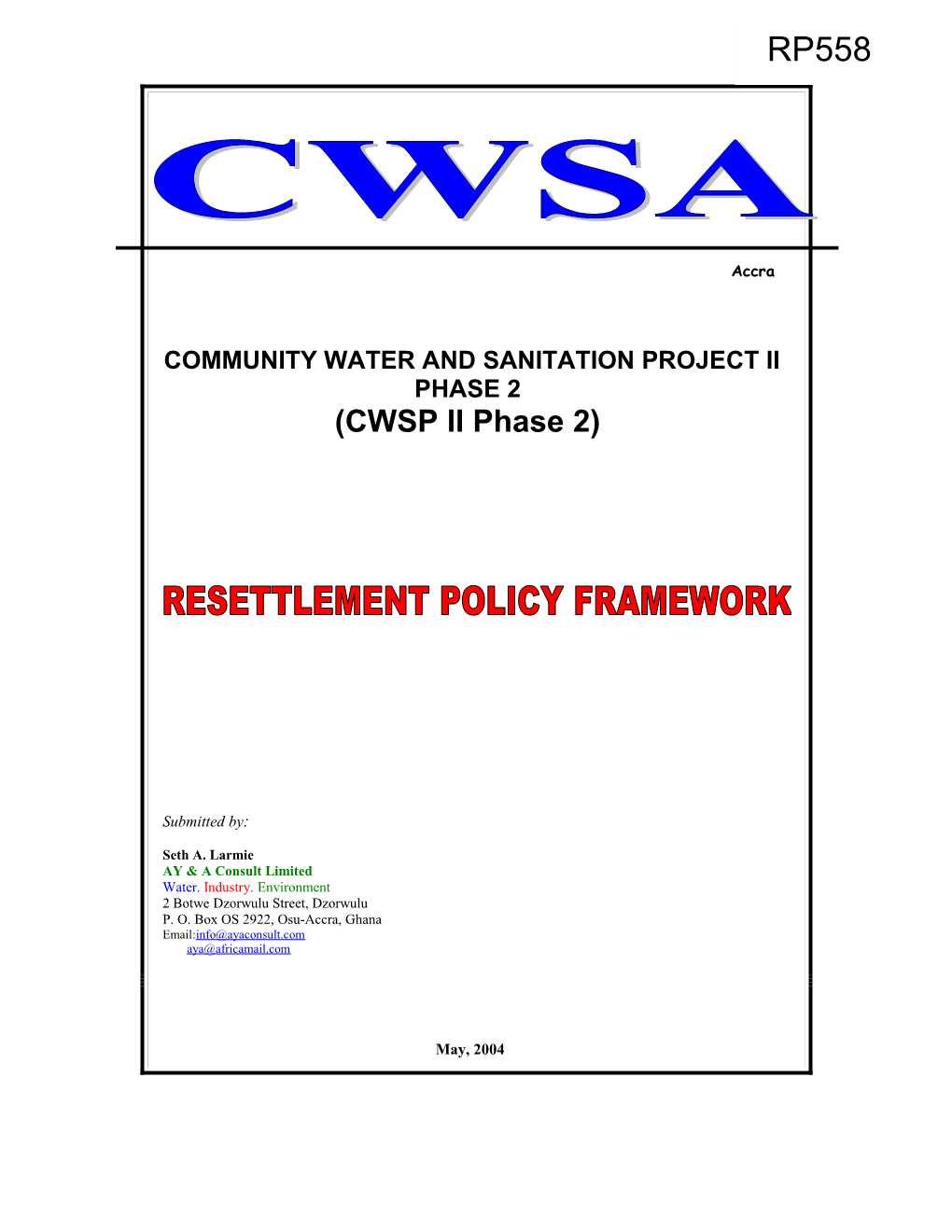 Community Water and Sanitation Project Ii Phase 2