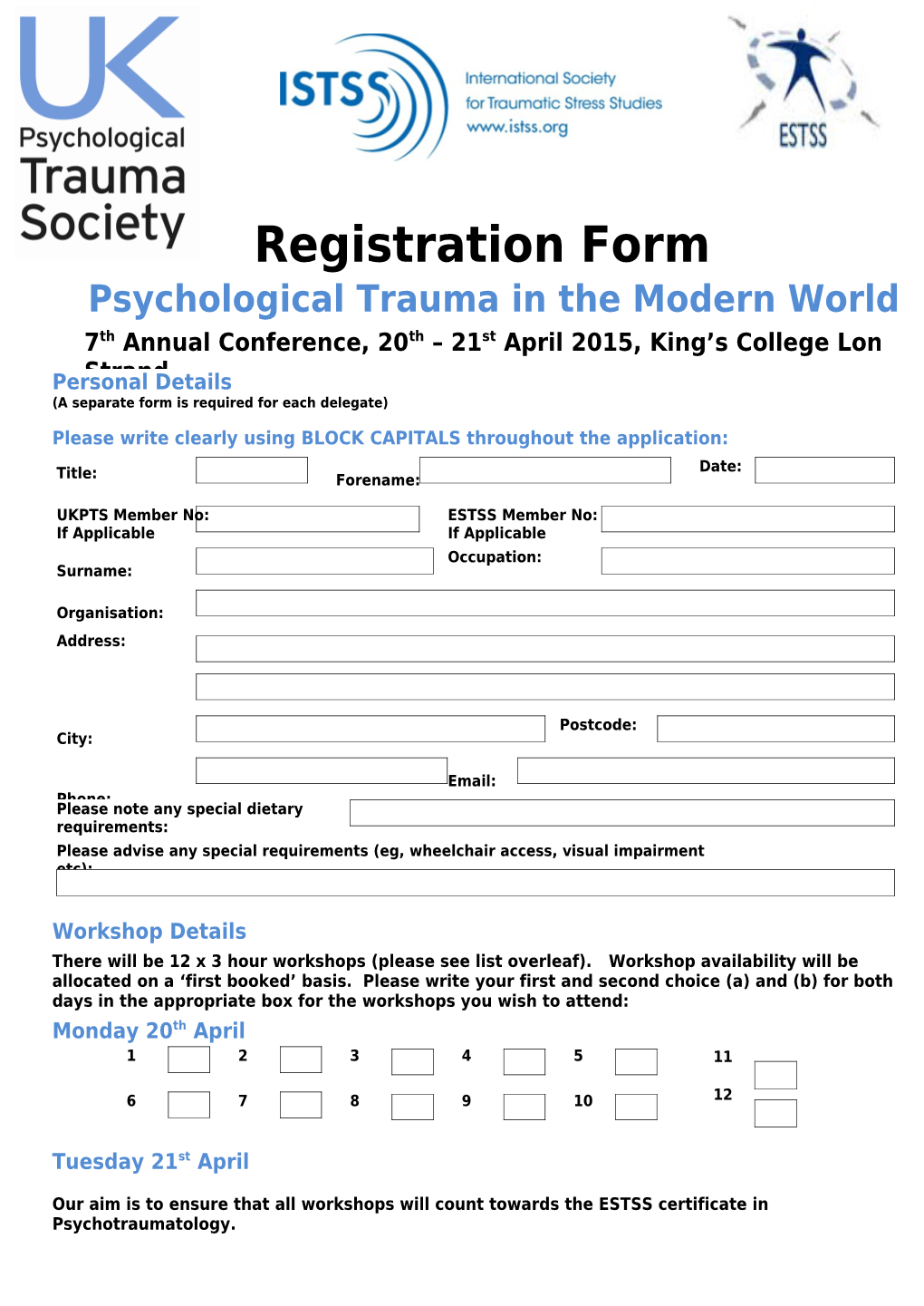 A Separate Form Is Required for Each Delegate